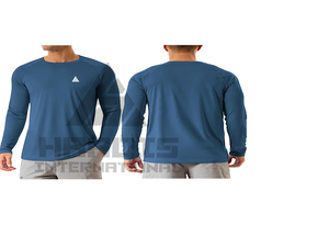 T-shirt décontracté pour homme à col rond et manches longues, tissu tricoté respirant, 200 grammes, 100% polyester, séchage rapide - Product Image 6