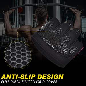 Minimal Gloves, Short Partial Gym Weight Lifting Gloves Grip Pads Extra Grip, Best for Weightlifting, Training, Hand Support - Product Image 4