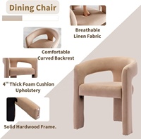 Moderne Baril 18.5 \ "Large Côté Fauteuil Vanité Chaise Kaki Velours Rembourré Accent Chaise pour Cuisine Salle Salon