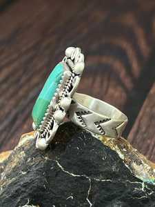 Natural Kingman Turquoise Adjustable <b>Ring</b> Handcrafted Sterling <b>Silver</b> Artisan Southwestern Jewelry <b>Statement</b> Band - Product Image 3