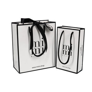 Sac shopping en papier de luxe personnalisé avec poignée en ruban et fenêtre, pour emballage cadeau, boutique, mode et promotion de marque - Product Image 5