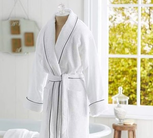 Hotel Supplies Summer Long Absorbent Bath Robe Men Sleepwear Dressing <b>Waffle</b> Cotton Bath Robe - Product Image 5