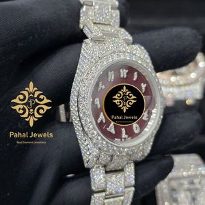 นาฬิกาเพชรหรูสำหรับผู้หญิง Pahal Jewels ตัวเรือนสแตนเลสขนาด 41 มม. หน้าปัดคริสตัลแซฟไฟร์ สายขนาด 18 มม. แสดงวันที่แบบอนาล็อก ดีไซน์ทันสมัย - Product Image 3