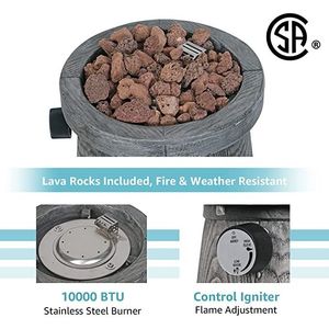 Braciere a Gas Rotondo da Esterno da 10 Pollici, Elegante Focolare per Intrattenimento all'Aperto - Product Image 4