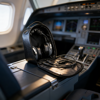 Headset Penerbangan Profesional untuk Pilot Komunitas, Kotak Earphone Tahan Air
