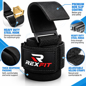 Ganchos de levantamiento de pesas al por mayor con soporte para muñeca para entrenamiento físico y días de tracción intensa, fabricante mayorista de marca privada para gimnasios - Product Image 3