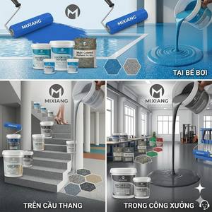 Peinture époxy industrielle pour sols en sable coloré, résistante aux UV, revêtement époxy en sable coloré, imperméable, résistant aux alcalis, résistant à l'humidité - Product Image 5