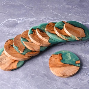 Posavasos Artesanales de Resina y Madera, Combinación Artística de Forma Redonda para Uso Diario en la Cocina - Product Image 5
