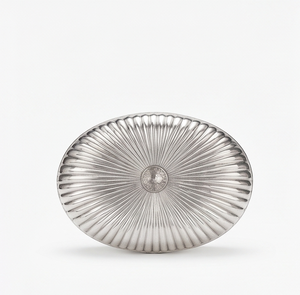 Elegant Metal Ribbed Date And Dry Fruit Storage Box <b>Covered</b> Tabletop Organizer For Hospitality And Gifts - Product Image 3