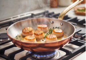 Pure Copper Sauce <b>Pan</b> With Zinc Alloy <b>Handle</b> Minimalist Design Heat Resistant For Gas And Induction Cookers Use - Product Image 3