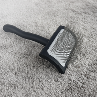 EVERSHARP Brosse démêlante professionnelle classique simple en caoutchouc à picots longs noirs, grande taille, facile à utiliser pour chats et chiens