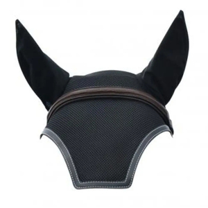 Couvre-oreilles pour cheval en cuir PU Stonefield Manufacturing avec garniture fantaisie, filet contrastant et sangle - Product Image 1