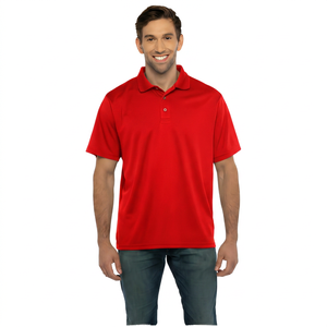 Polo de Manga Corta para Hombre, Tejido Sólido, 100% Poliéster, Transpirable, Corte Regular, Azul Marino - Product Image 6