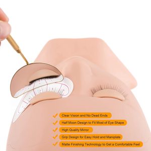 Hot Selling Japanese Steel HD Eyelash <b>Mirrors</b> Half <b>Moon</b> Golden Lash <b>Mirrors</b> for Lash Placement - Product Image 4