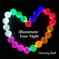 Balles de golf en caoutchouc avec lumière LED, multicolores, clignotantes, lumineuses pour l'entraînement nocturne, logo personnalisé disponible, cadeau