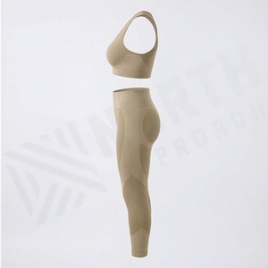 Venta Directa de Fábrica, Conjunto de Yoga para Mujer, Talla Grande, Impermeable, Transpirable, Ecológico, Cintura Alta, 2 Piezas, Ropa Deportiva - Product Image 3