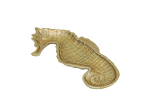 Bandeja Metálica en Forma de Caballito de Mar Dorado, Tallada a Mano, Decorativa, para Exhibir Joyas o Perfumes - Product Image 2