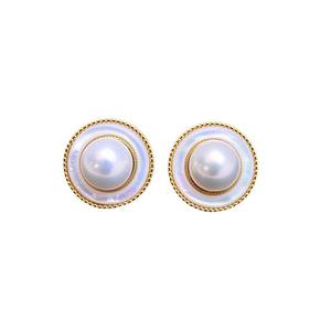 Boucles d'oreilles en argent S925 avec nœud rond blanc de 9 à 10 mm de Zhuji Danshui, bijoux en perles à forte luminosité et défauts mineurs - Product Image 4