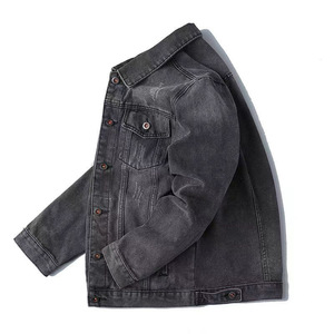 Plus Size <b>Men</b> <b>Denim</b> <b>Jacket</b> Vintage Washed Casual Workwear <b>Jacket</b> Multiple Polyester Pockets Regular Fit OEM Custom Logo <b>Jacket</b> - Product Image 3