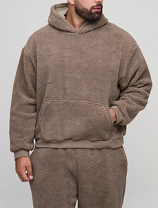 Conjunto de Sudadera con Capucha para Hombre, Color Marrón, con Estampado de Logotipo de Llama, Transpirable, Ropa Urbana de Invierno, 100% Algodón - Product Image 6