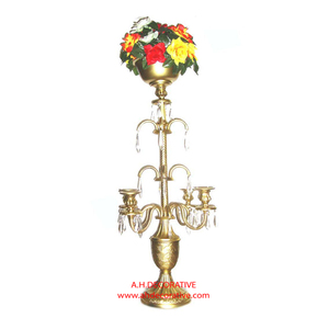 Flower Bowl Gold Embossed Metal Candelabra 4-<b>Candle</b> Eco-Friendly Pillar Shape for Wedding Centerpieces Home/Hotel Decoration - Product Image 2