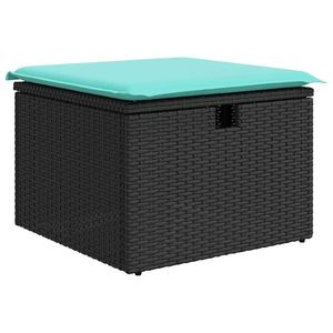 Juego de sofás de jardín de ratán sintético negro de 6 piezas con cojines, colección de muebles de patio - Product Image 5