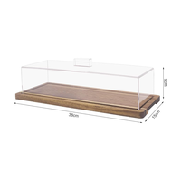 Plateau de présentation de gâteaux en bois d'acacia naturel au meilleur prix avec couvercle en acrylique, plateau de service pour desserts pour boulangerie, buffet, fête