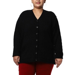 Cardigan décontracté pour femmes avec col en V, couleur unie, tissu respirant, fermeture à boutons sur le devant, pour la saison hivernale, en provenance du Bangladesh - Product Image 1