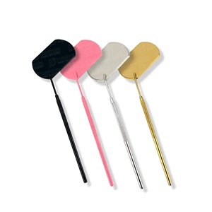 Best Selling Personalized <b>Handheld</b> Stainless Steel Eyelash <b>Mirrors</b> Square Shape Grafting Tools for Women With Logo - Product Image 2