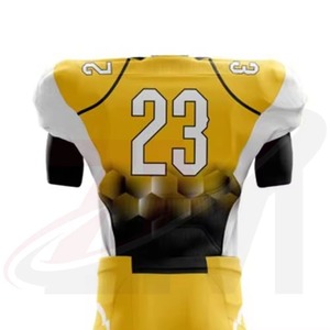 Customized Adults Sportswear American Football Uniforms White Jersey With Black 24 Number Red <b>Padded</b> Pants Wholesale Price - Product Image 5