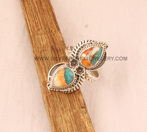 Wholesale Natural Oyster Copper <b>Ring</b> 925 Sterling <b>Silver</b> Vintage <b>Statement</b> <b>Rings</b> Spiny Oyster Turquoise Jewelry for Women - Product Image 6