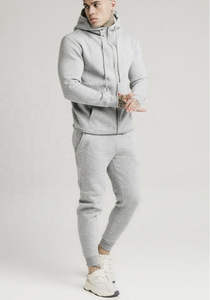 Survêtement de jogging respirant et confortable pour hommes, vente chaude, deux pièces, couleur unie, 100% coton, logo personnalisé OEM - Product Image 3