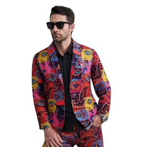 Nouveau Blazer de Costume Homme en Lin Slim Imprimé Floral Respirant pour Fête, Collection Automne 2021 - Product Image 6