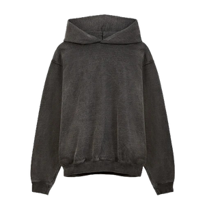 Sudadera con Capucha Estilo Acid Wash para Hombre, Talla Grande, Color Sólido, Tejido de Algodón, Informal, Estilo Otoñal, Corte Regular - Product Image 1