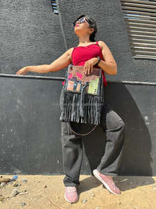 Nouveau Style occidental peint à la main en cuir repoussé frange clair stade sac Unique en cuir véritable repoussé Concert clair sac à bandoulière - Product Image 4