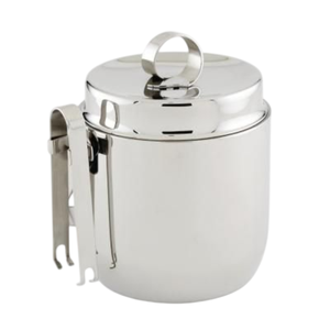 Cubo de hielo de acero inoxidable de doble pared premium con tapa y pinzas, enfriador de vino y champán aislado para bar, utensilio para fiestas en casa - Product Image 1