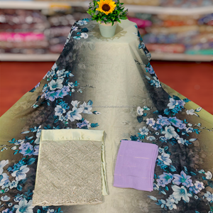 Indien pour Jacquard Slub Dirac Set Robe Traditionnelle Tissu Impression Numérique Mariage Filles Nouveau Motif Incroyable Conception - Product Image 1