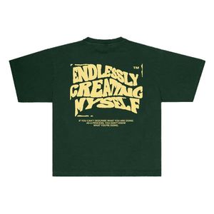 Camiseta de Algodón Verde para Hombre Aunts Et Uncles, Manga Corta, Corte Regular, Diseño con Letras Estampadas en la Espalda, Estilo Casual - Product Image 3
