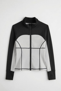 Zipper Pocket Design Women Yoga Sports Long Sleeve Coat Thumb Hole Zipper Tight <b>Lightweight</b> Breathable <b>Running</b> Sportswear <b>Jacket</b> - Product Image 4