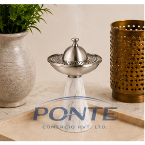 Nuevo Quemador de Incienso de Lujo en Mármol y Metal, Elegante Porta Incienso Árabe para Oud y Agarwood, Decoración Moderna para el Hogar, Mubkhar - Product Image 2