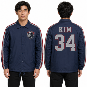 เสื้อโค้ชตาข่ายสำหรับใส่ด้านใน พร้อมกระดุมกันความชื้นด้านนอก สายรัดยางยืดแบบปรับได้ ดีไซน์ตัดต่อสีสัน  พร้อมบริการสกรีนลายส่วนตัว  สำหรับการเล่นกีฬาที่ต้องการประสิทธิภาพสูง - Product Image 6