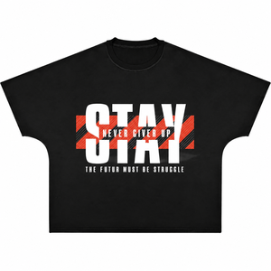T-shirt Oversize Homme 100% Coton Noir Manches Courtes Décontracté Streetwear Col Rond Délavé Sérigraphié Respirant - Product Image 1