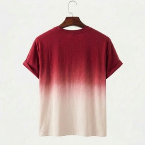 Camiseta Deportiva MEYBA para Hombre, Color Rojo Degradado, Manga Corta, 100% Algodón, Cuello Redondo, Corte Regular Informal, Transpirable, Tejido de Punto, para Verano - Product Image 5