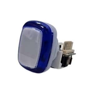Bouton poussoir d'arcade FRO GVLT12 35*48mm avec LED, couleur blanc argent, en plastique+PC/PVC - Product Image 1