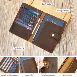 Travel Passport <b>Holder</b> <b>Wallet</b> Slim Genuine Leather Passport Cover Brown PU Leather Passport <b>Card</b> <b>Holder</b> Organizer - Product Image 5