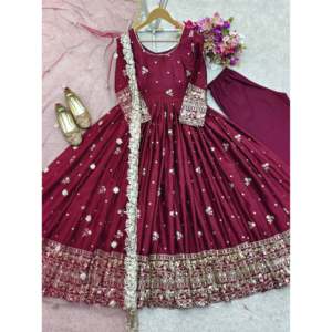 Vestido de Noche de Diseñador con Bordado de Lentejuelas para Fiestas con Dupatta Incluido - Product Image 6