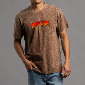 เสื้อยืดโอเวอร์ไซส์ทรงบ็อกซี่ สตรีทแวร์ ผ้าฝ้าย 285 กรัม ฟอกสีซีดแบบซันเฟด ตัดต่อผ้าด้านหน้าและด้านหลัง ลุคย้อนยุค พิมพ์โลโก้ตามสั่งสำหรับผู้ชาย - Product Image 5