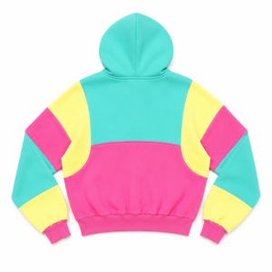 Custom Women's Hoodies Multi Panel Color Block Cropped Zip <b>Jacket</b> Oversized Fashion Y2K Hip Hop Streetwear OEM ODM Supplier - Product Image 4