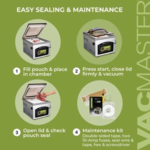 Machine à sceller sous vide, pompe à huile de ½ HP, barre de scellage de 16 pouces, 10 réglages programmables, grande machine à sceller sous vide pour liquides - Product Image 5