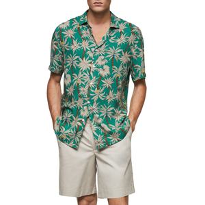 Camisa de Verano para Hombre, Doble Botonadura, Cuello Clásico, Logotipo Personalizado, Moda Casual, Manga Corta, Antiarrugas, Algodón - Product Image 4
